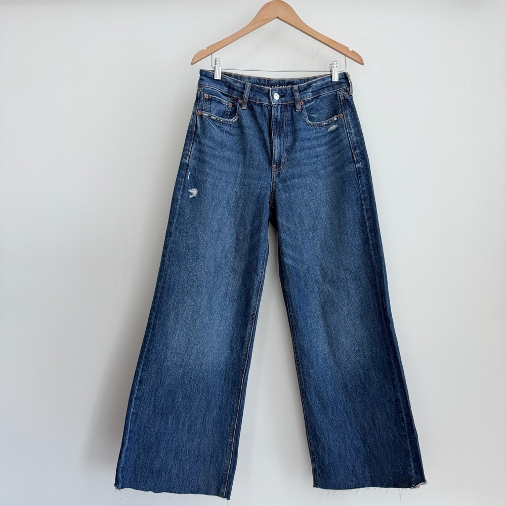 American Eagle Jeans Womens 6R Super High Rise Baggy Wide Leg Comfort Stretch